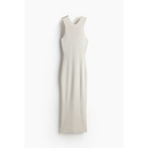 H & M - Bodycon-Kleid in Rippstrick - Weiß - Damen
