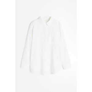 H & M - Hemdbluse aus Leinenmix - Weiß - Damen