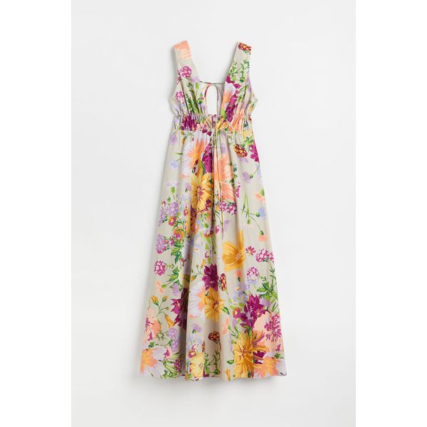 H & M - V-Kleid aus Leinenmix - Beige - Damen